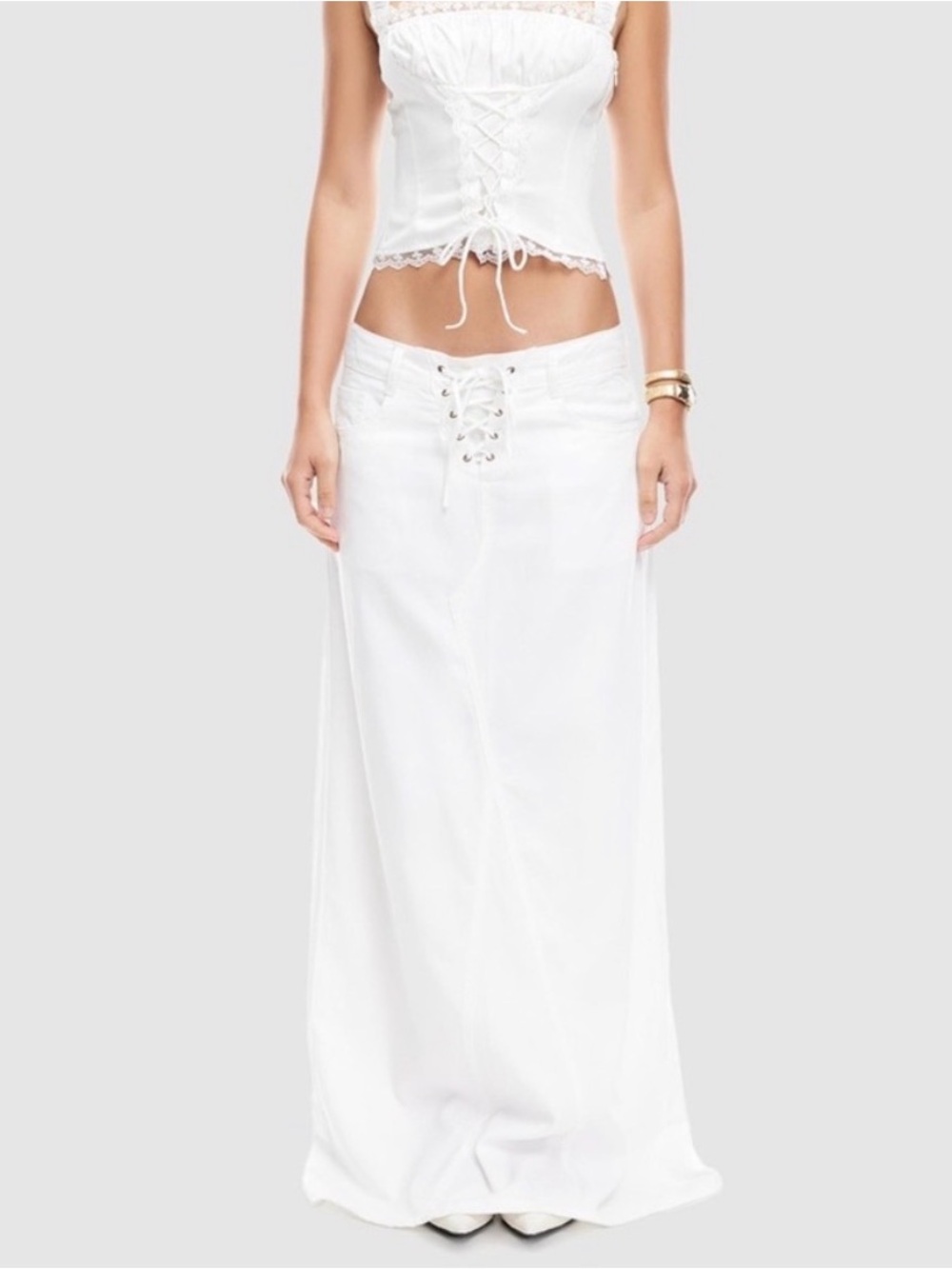 Lioness Palmer Maxi Skirt | Porcelain A6 - Picture 2 of 6